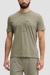 GUESS Zielony bawełniany t-shirt męski na krótki rękaw z wyszywanym logo 4G Tiberio, Rozmiar L. Zielone t-shirty męskie Guess, l, z aplikacjami, z bawełny, bez kołnierzyka. W wyprzedaży za 75.99 zł.