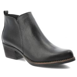 Czarne Kowbojki Hee Skórzane Buty Damskie. Czarne kozaki damskie Hee, z jeansu, bez obcasa. Za 373.99 zł.
