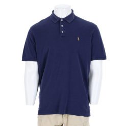 Polo Ralph Lauren koszulka męska z krótkim rękawem. Niebieskie koszulki polo męskie Ralph Lauren, l, bez wzorów, z tkaniny, eleganckie, bez ramiączek. Za 127.76 zł.