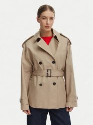 Tommy Hilfiger Trencz WW0WW49586 Beżowy Relaxed Fit. Brązowe płaszcze damskie Tommy Hilfiger, m, bez wzorów, z bawełny, bez kaptura. Za 1,199.00 zł.