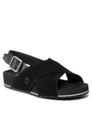 Timberland Sandały Malibu Waves Basic X Trap TB0A41KQ0151 Czarny. Czarne klapki damskie Timberland, bez wzorów, ze skóry, bez obcasa, na płaskiej podeszwie, bez zapięcia. Za 249.99 zł.