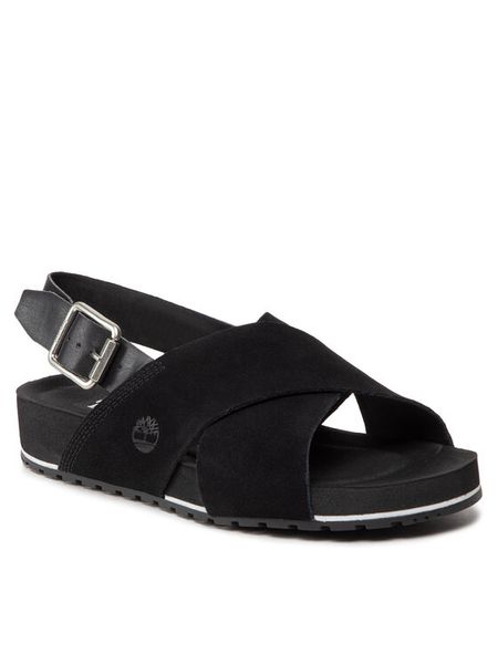 Timberland Sandały Malibu Waves Basic X Trap TB0A41KQ0151 Czarny. Czarne klapki damskie Timberland, bez wzorów, ze skóry, bez obcasa, na płaskiej podeszwie, bez zapięcia. Za 429.99 zł.