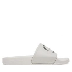 Klapki KARL LAGERFELD. Białe klapki damskie KARL LAGERFELD, bez wzorów, bez obcasa. Za 269.99 zł.