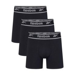 Bokserki męskie Reebok 3 sztuki. Czarne bokserki męskie Reebok, m, bez wzorów, z bawełny. Za 99.99 zł.