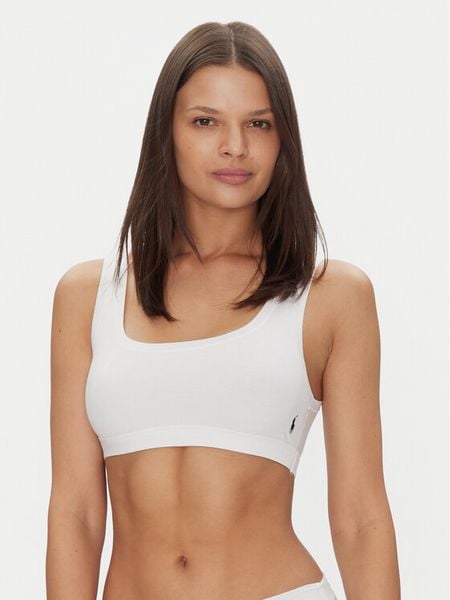 Polo Ralph Lauren Biustonosz top 4P0498 Biały. Białe biustonosze Polo Ralph Lauren, bez wzorów, z bawełny. Za 159.99 zł.