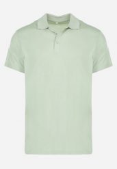 Miętowa Koszulka Polo z Krótkim Rękawem Wakeish. Zielone koszulki polo męskie Born2be, l, bez wzorów, z tkaniny, bez ramiączek. Za 34.99 zł.
