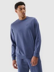4F Bluza dresowa nierozpinana bez kaptura męska - niebieska XXL. Niebieskie bluzy męskie 4f, m, bez wzorów, z bawełny, bez kaptura. Za 129.99 zł.