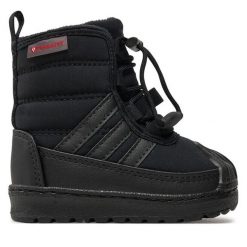Sneakersy adidas. Czarne trampki i tenisówki chłopięce Adidas, bez wzorów, bez zapięcia. Za 249.99 zł.