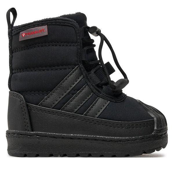 Sneakersy adidas. Czarne trampki i tenisówki chłopięce Adidas, bez wzorów, bez zapięcia. Za 249.99 zł.