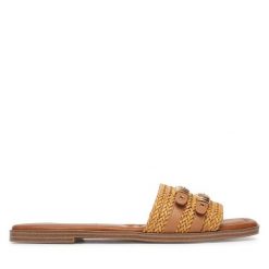 Klapki Tamaris. Brązowe klapki damskie Tamaris, bez wzorów, bez obcasa. Za 259.99 zł.