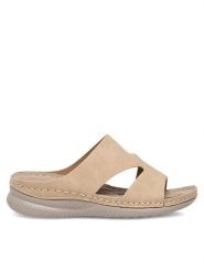 Clara Barson Klapki WYL0510-22 Beżowy. Brązowe klapki damskie Clara Barson, bez wzorów, ze skóry, bez obcasa. Za 89.99 zł.