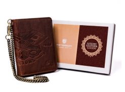 Portfel skórzany Peterson brązowy [DH] PTN N4C-02-HWM-1230. Brązowe portfele męskie Peterson, bez wzorów, ze skóry. Za 97.99 zł.