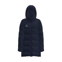 Damska długa kurtka Erima. Niebieskie kurtki damskie Erima, bez wzorów, z puchu, bez kaptura. W wyprzedaży za 466.00 zł.