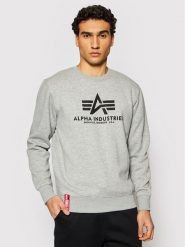 Alpha Industries Bluza Basic Sweater 178302 Szary Regular Fit. Szare bluzy męskie Alpha Industries, m, bez wzorów, z bawełny, bez kaptura. Za 179.99 zł.