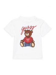 Guess T-Shirt H4BT01 I3Z14 Biały Regular Fit. Białe t-shirty dla chłopców Guess, z aplikacjami, z bawełny, bez ramiączek. Za 69.99 zł.