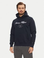 Tommy Hilfiger Bluza Script Logo MW0MW33631 Granatowy Regular Fit. Niebieskie bluzy męskie Tommy Hilfiger, m, bez wzorów, z bawełny, bez kaptura. Za 299.99 zł.