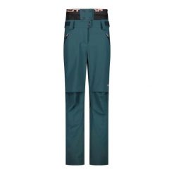 Spodnie narciarskie 3-warstwowe damskie CMP Unlimitech. Zielone spodnie snowboardowe damskie CMP, na zimę, xs, bez wzorów, z materiału, rowerowe. Za 671.00 zł.