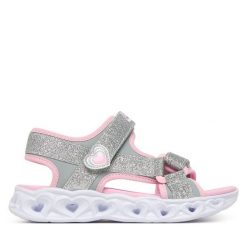 Sandały Skechers. Szare sandały dziewczęce Skechers, bez zapięcia. Za 199.99 zł.