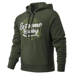 Bluza męska z kapturem EXTREME HOBBY BADGE. Zielone bluzy męskie EXTREME HOBBY, m, bez wzorów, z bawełny, z kapturem. Za 239.00 zł.