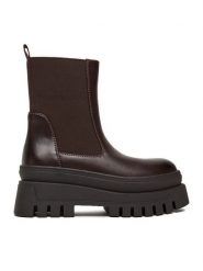 DeeZee Sztyblety CEO-HY60290S-1 Brązowy. Brązowe botki damskie DeeZee, z materiału, bez obcasa, na płaskiej podeszwie, bez zapięcia. Za 199.99 zł.