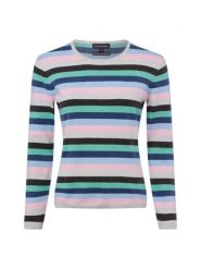 Franco Callegari Damski sweter z dzianiny z zawartością kaszmiru Kobiety niebieski|wielokolorowy w paski, L. Niebieskie swetry damskie Franco Callegari, l, bez wzorów, z bawełny, bez kołnierzyka, bez ramiączek, bez kaptura. Za 299.95 zł.