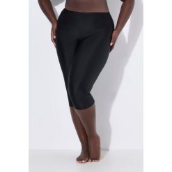 Damskie Rybaczki do pływania do kolan komfortowy stretch. Czarne kostiumy jednoczęściowe damskie Ulla Popken, plus size, bez wzorów, z elastanu, sportowe, plus size, do pływania. W wyprzedaży za 100.99 zł.