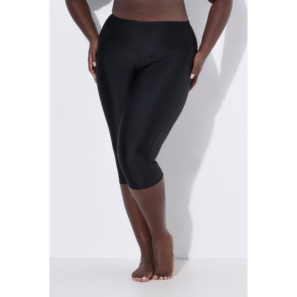 Damskie Rybaczki do pływania do kolan komfortowy stretch. Czarne kostiumy jednoczęściowe damskie Ulla Popken, plus size, bez wzorów, z elastanu, sportowe, plus size, do pływania. W wyprzedaży za 100.99 zł.