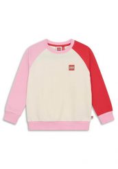 Bluza Bawełniana Dziecięca LEGO Saku705 Biała. Białe bluzy dla dziewczynek LEGO, z aplikacjami, z bawełny, bez ramiączek, bez kaptura. Za 90.99 zł.