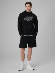 4F Spodenki dresowe męskie - czarne S. Czarne szorty męskie 4f, m, bez wzorów, z dresówki. Za 149.99 zł.