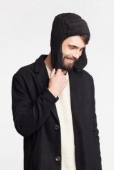 Czapka Męska Uszatka PaMaMi Czarna 14055-001. Czarne czapki i kapelusze męskie na zimę, bez wzorów. Za 99.90 zł.