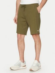 Guess Szorty sportowe F5GD00 KC5Y1 Khaki Regular Fit. Brązowe krótkie spodenki sportowe męskie Guess, m, z aplikacjami, z bawełny. Za 179.99 zł.
