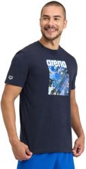 Arena KOSZULKA MĘSKA T-SHIRT SOLID COTTON NAVY VORTEX 006390/751 M. Niebieskie t-shirty męskie Arena, m, bez wzorów, bez kołnierzyka. Za 127.39 zł.