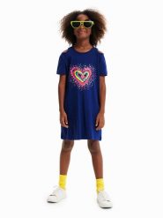 Desigual Sukienka codzienna 23SGVK09 Granatowy Regular Fit. Niebieskie sukienki dla dziewczynek Desigual, bez wzorów, z bawełny, bez ramiączek. Za 269.99 zł.