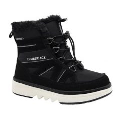 Śniegowce chłopięce LUMBERJACK KALA. Czarne buty zimowe chłopięce Lumberjack, bez wzorów, bez zapięcia. Za 219.99 zł.