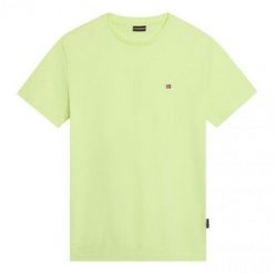 Koszulka męska Napapijri Salis. Żółte koszulki sportowe męskie Napapijri, m, bez wzorów, bez kołnierzyka, bez ramiączek, trekkingowe. Za 119.99 zł.