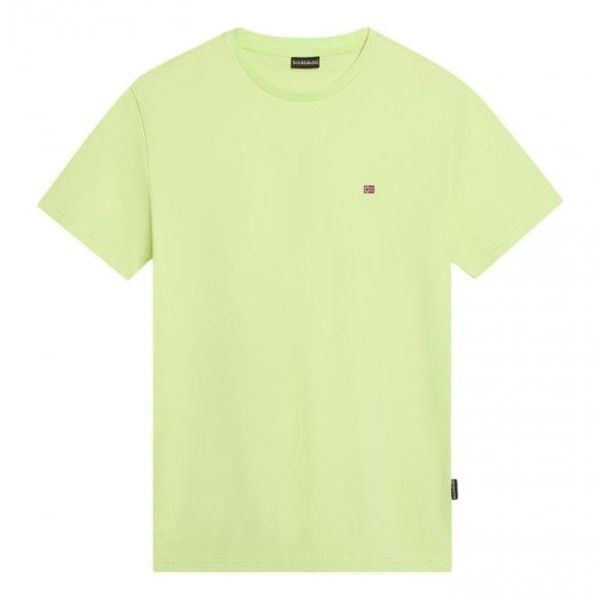 Koszulka męska Napapijri Salis. Żółte koszulki sportowe męskie Napapijri, m, bez wzorów, bez kołnierzyka, bez ramiączek, trekkingowe. Za 119.99 zł.