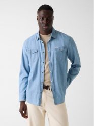 Guess Koszula 183286 Niebieski Classic Fit. Niebieskie koszule męskie Guess, m, z aplikacjami, bez kołnierzyka, bez ramiączek. Za 434.99 zł.