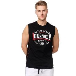Tank top Lonsdale St.Agnes. Czarne t-shirty męskie Lonsdale, bez wzorów, sportowe, bez kołnierzyka. Za 111.90 zł.