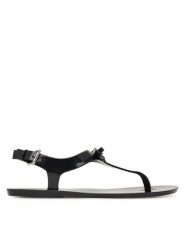 MICHAEL Michael Kors Sandały Eva Thong 40S6EVFA1Q Czarny. Czarne sandały damskie MICHAEL Michael Kors, bez wzorów, z syntetyku, bez obcasa, na płaskiej podeszwie, bez zapięcia. Za 479.99 zł.