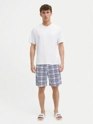 Jack & Jones Piżama Max 12277165 Biały Standard Fit. Białe piżamy męskie Jack & Jones, m, bez wzorów, z bawełny, bez ramiączek. Za 99.99 zł.