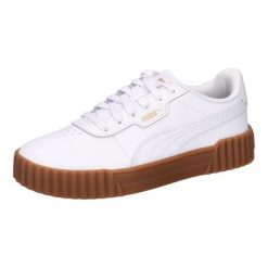 Buty damskie Puma Carina 3.0. Białe obuwie sportowe damskie Puma, bez wzorów, z gumy, trekkingowe. Za 129.00 zł.