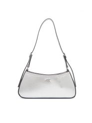 Calvin Klein Torebka Ck Metallic Small Shoulder Bag LV04F3304G Srebrny. Szare torebki do ręki damskie Calvin Klein, bez wzorów, ze skóry, bez dodatków. Za 409.99 zł.
