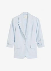 Luźniejszy żakiet z rękawami 3/4, z wiskozy. Brązowe żakiety damskie bonprix, bez wzorów, z wiskozy, eleganckie. Za 219.99 zł.