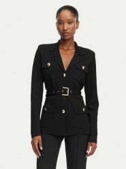 Elisabetta Franchi Marynarka MK-10B-62E2-V600 Czarny Slim Fit. Czarne żakiety damskie Elisabetta Franchi, bez wzorów, z wiskozy. Za 2,549.00 zł.