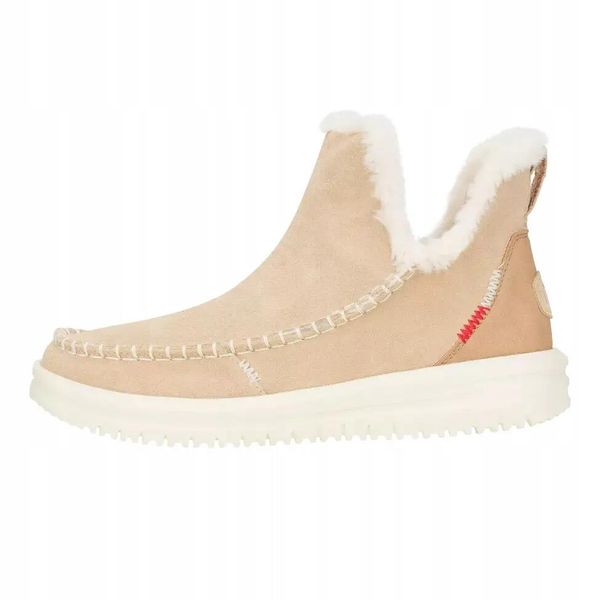 HEYDUDE Damskie Botki Camden Suede. Białe botki damskie Hey dude, z materiału, bez obcasa, bez zapięcia. Za 289.00 zł.