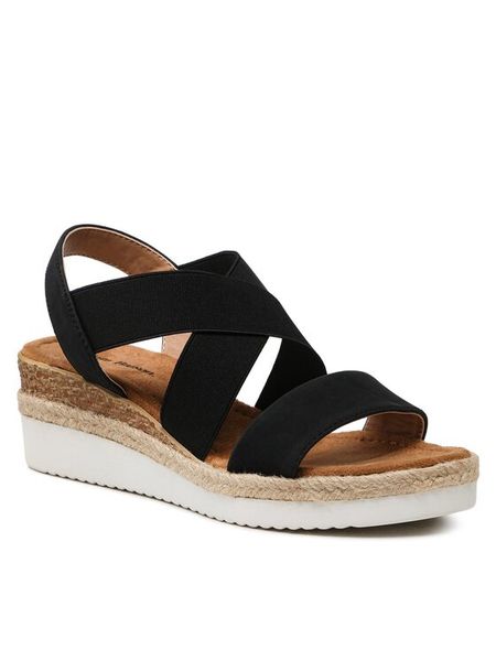Clara Barson Espadryle WS2189-26 Czarny. Czarne sandały damskie Clara Barson, bez wzorów, z materiału, bez obcasa, bez zapięcia. Za 82.99 zł.