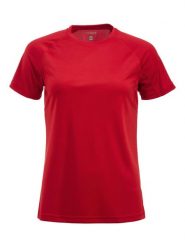 Clique Premium Active-T Women sportowa koszulka z poliestru – red. Czerwone koszulki sportowe damskie CLIQUE, m, bez wzorów, z poliesteru, bez kołnierzyka, bez ramiączek, na fitness i siłownię. Za 123.71 zł.