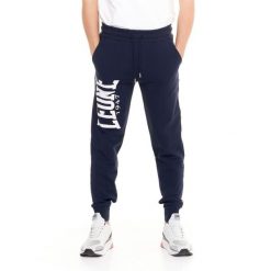 Spodnie męskie Leone Basic z dużym logo z nieczesanej bawełny. Niebieskie spodnie sportowe męskie LEONE 1947 APPAREL, m, bez wzorów, z bawełny, na fitness i siłownię. Za 126.26 zł.