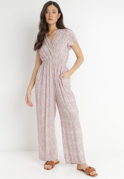 Różowo-Biały Kombinezon z Wiskozy Ariamaya. Czerwone sukienki damskie Born2be, na co dzień, na lato, l, z aplikacjami, z wiskozy, bez kołnierzyka, bez ramiączek, maxi, kopertowe. Za 89.99 zł.