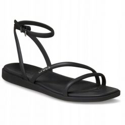 Sandały dla Kobiet Crocs Miami Ankle Strap Sandal. Czarne sandały damskie Crocs, bez wzorów, z materiału, bez obcasa, na obcasie, bez zapięcia. Za 199.99 zł.